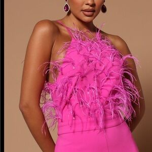 Fashion Nova Vibrant Pink Backless Dress